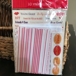 Set of 10 Valentines Maybe With Card, Paper, and Stickers